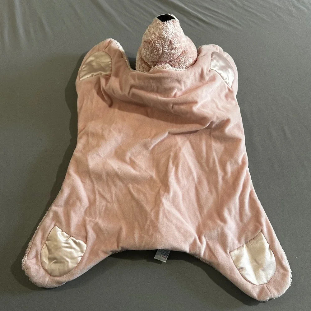 Baby Gund Comfy Cozy Bear Infant OS Pink Good Plush Satin Security Blanket 5864